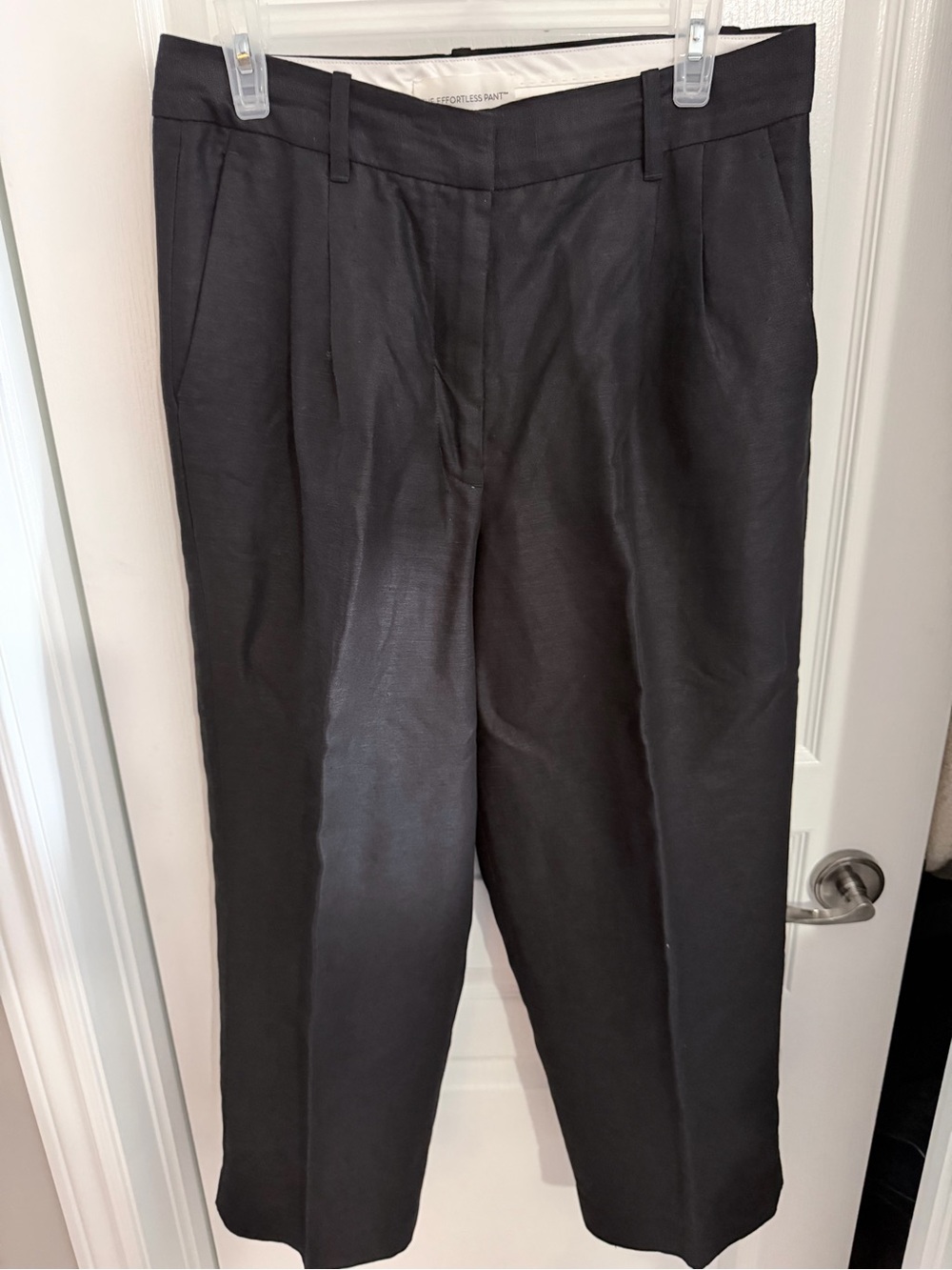 Wilfred Black Cropped Linen Pleated Trousers